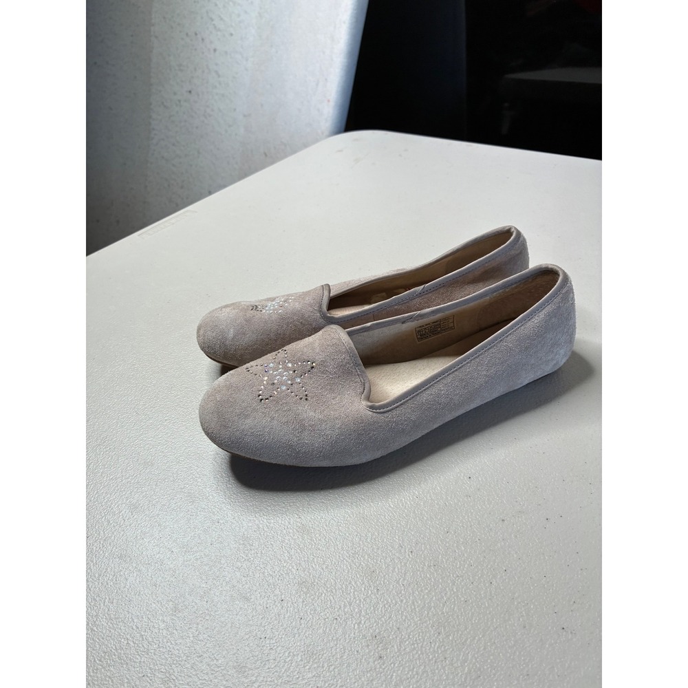 UGG Australia Suede Crystal Star Ballet Flats Grey Taupe 1008431 Womens 7.5